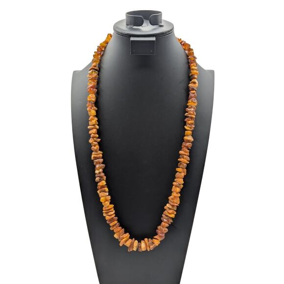 Vintage Chunky Genuine Raw Amber Graduated Nugget 32" Necklace 64.38g - Picture 10 of 10